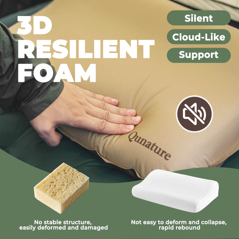 Qunature Self-Inflating Cheese Foam Camping Pillow - Hazli Collection