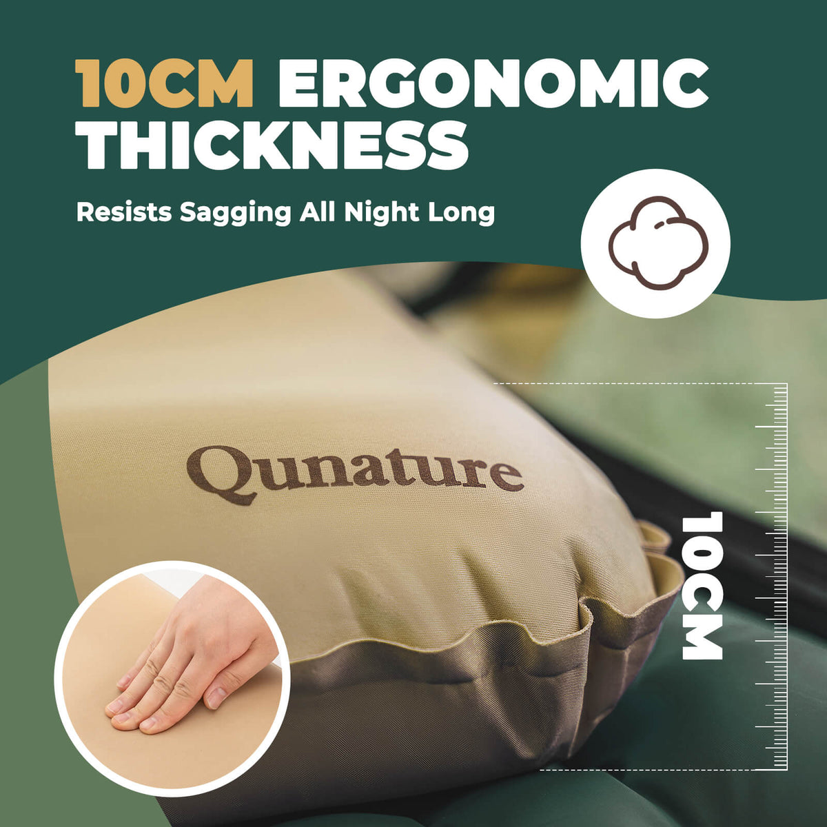 Qunature Self-Inflating Cheese Foam Camping Pillow - Hazli Collection