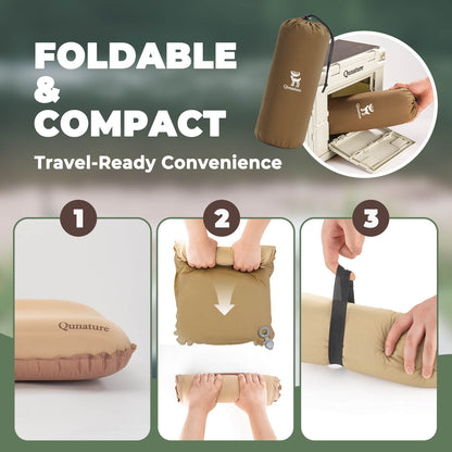 Qunature Self-Inflating Cheese Foam Camping Pillow - Hazli Collection
