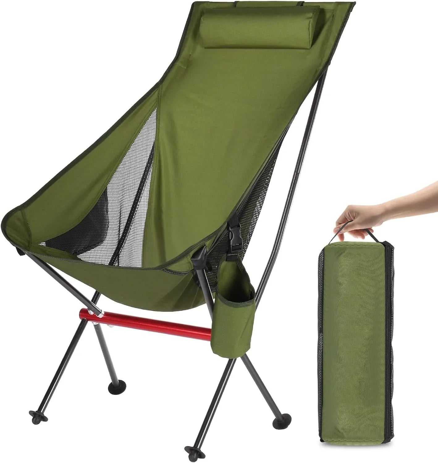 Ultralight Folding Camping Chair | 150kg Capacity, 1.3kg Portable | 7075 Aluminum - Hazli Collection 