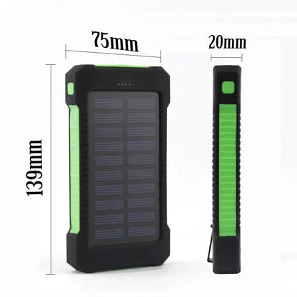 200000mAh Solar Power Bank Waterproof Emergency Charger External Battery Powerbank LED SOS Light
