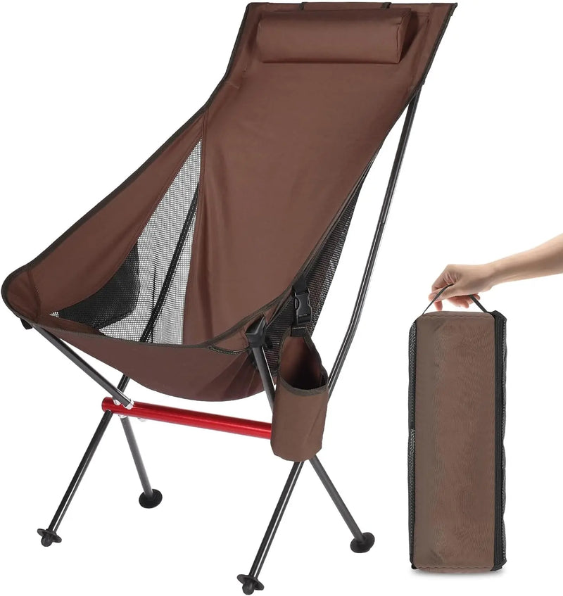 Ultralight Folding Camping Chair | 150kg Capacity, 1.3kg Portable | 7075 Aluminum - Hazli Collection 
