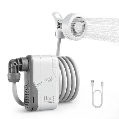 FLEXTAIL Outdoor Camping Shower Portable Without Box Electric Shower Pump IPX7 Waterproof for Outdoor Shower, Car Wash, Dishwash