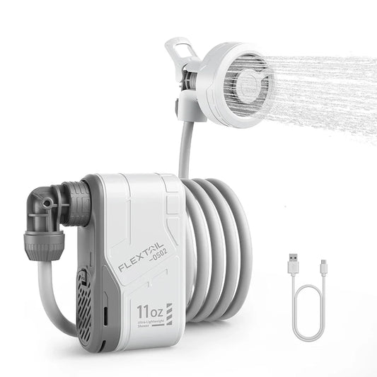 FLEXTAIL Outdoor Camping Shower Portable Without Box Electric Shower Pump IPX7 Waterproof for Outdoor Shower, Car Wash, Dishwash