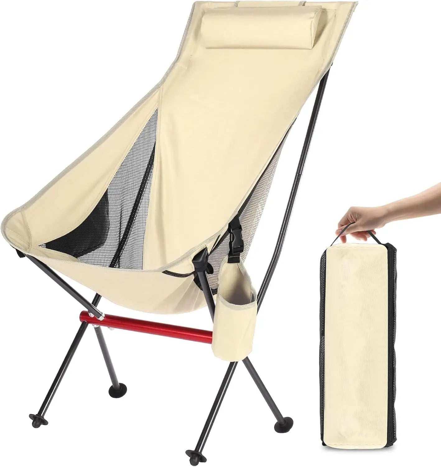 Ultralight Folding Camping Chair | 150kg Capacity, 1.3kg Portable | 7075 Aluminum - Hazli Collection 
