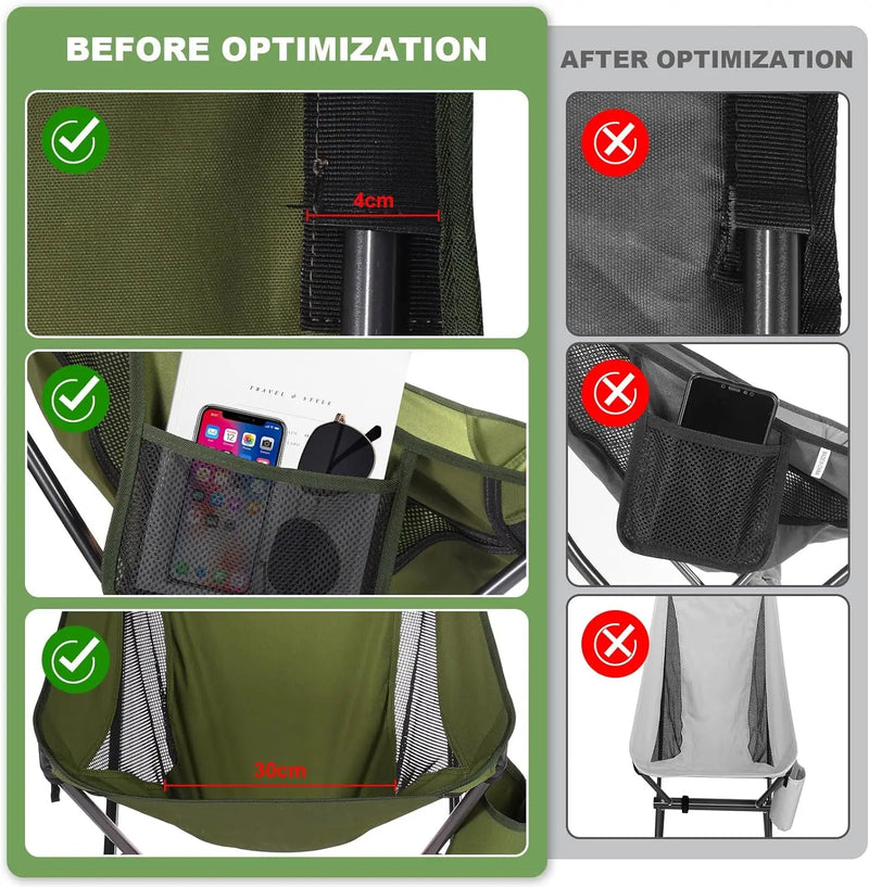 Ultralight Folding Camping Chair | 150kg Capacity, 1.3kg Portable | 7075 Aluminum - Hazli Collection 