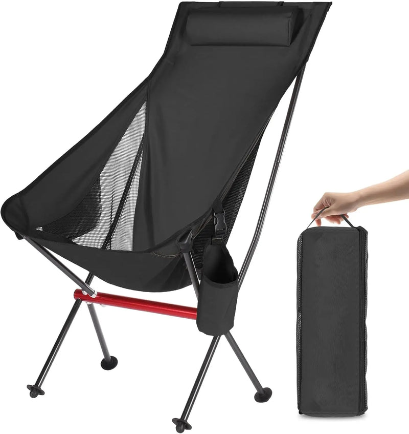 Ultralight Folding Camping Chair | 150kg Capacity, 1.3kg Portable | 7075 Aluminum - Hazli Collection 