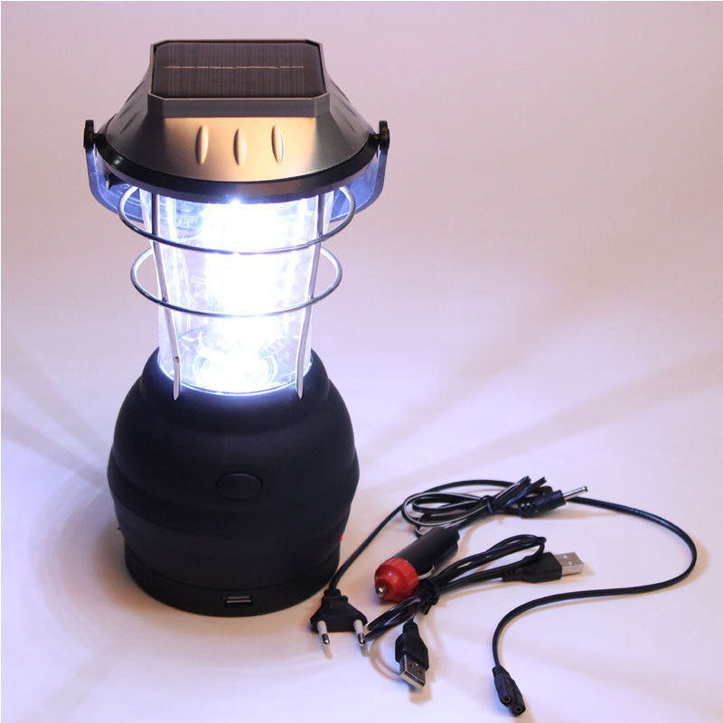 Solar Camping Light | Hand Crank + USB + Solar Charge | 1200mAh Rechargeable LED Lantern - Hazli Collection