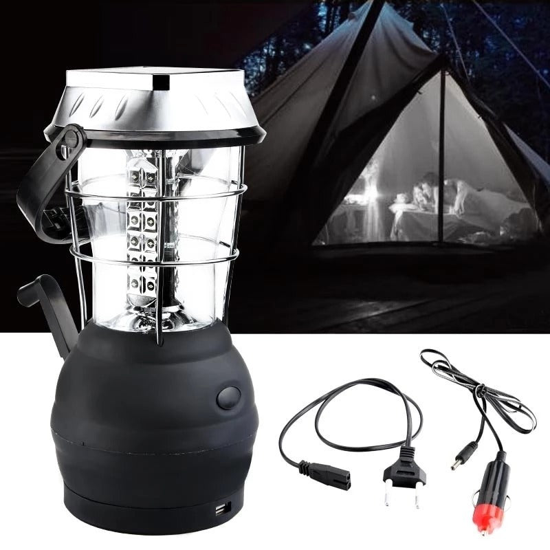 Solar Camping Light | Hand Crank + USB + Solar Charge | 1200mAh Rechargeable LED Lantern - Hazli Collection