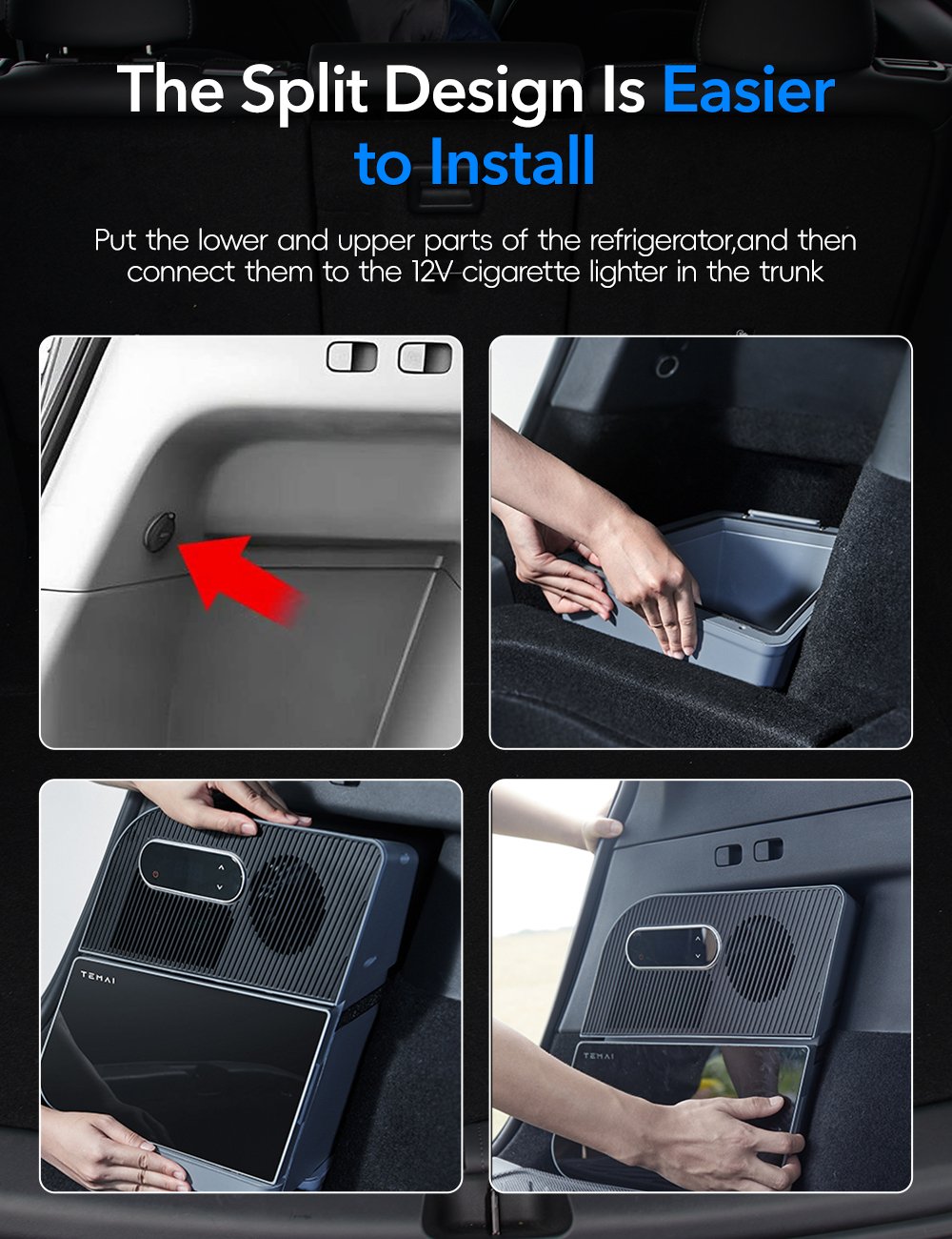 TESERY Rear Trunk Refrigerator for Tesla Model Y | On-Board Car Fridge | 5-Seater Fit - Hazli Collection