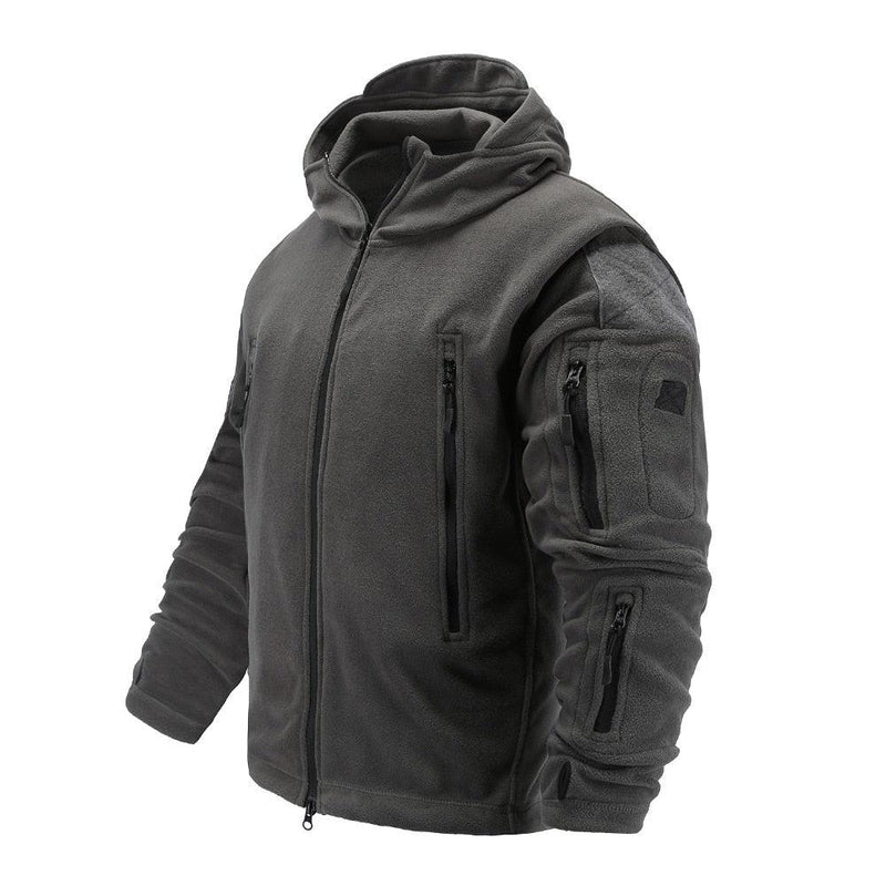 Tactical Fleece Hooded Jacket | Lightweight Thermal Coat | Hiking, Camping & Training - Hazli Collection