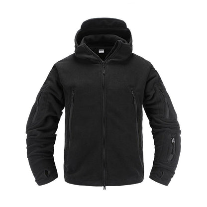 Tactical Fleece Hooded Jacket | Lightweight Thermal Coat | Hiking, Camping & Training - Hazli Collection