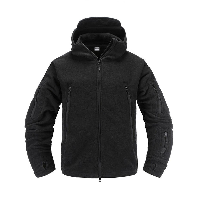 Tactical Fleece Hooded Jacket | Lightweight Thermal Coat | Hiking, Camping & Training - Hazli Collection