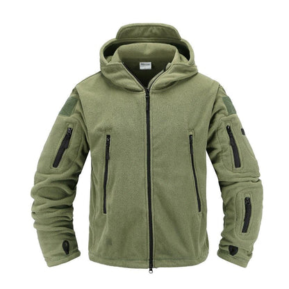 Tactical Fleece Hooded Jacket | Lightweight Thermal Coat | Hiking, Camping & Training - Hazli Collection
