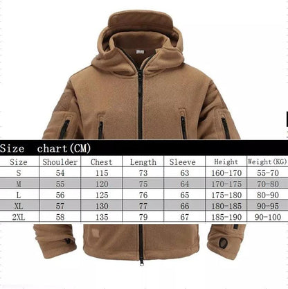 Tactical Fleece Hooded Jacket | Lightweight Thermal Coat | Hiking, Camping & Training - Hazli Collection