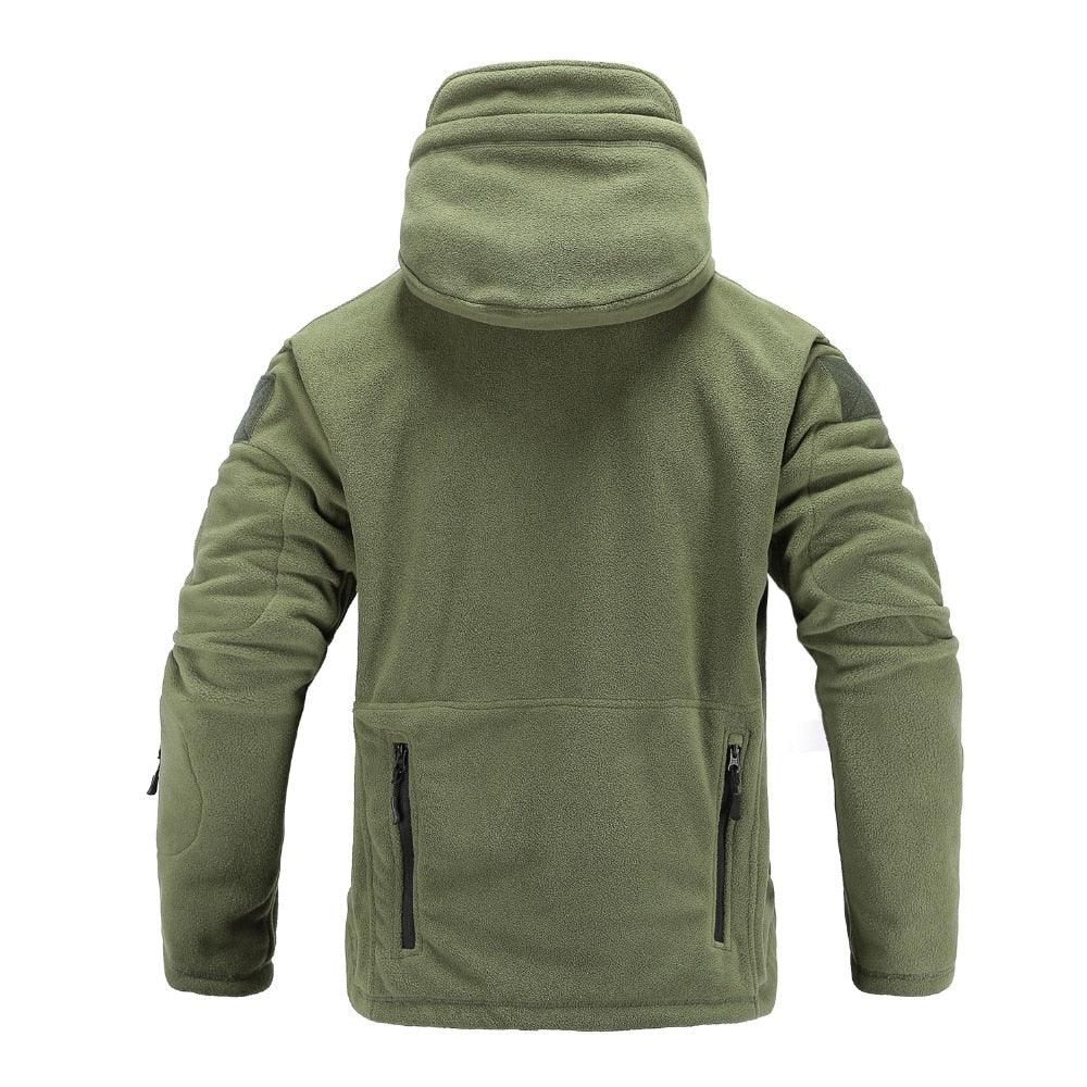 Tactical Fleece Hooded Jacket | Lightweight Thermal Coat | Hiking, Camping & Training - Hazli Collection
