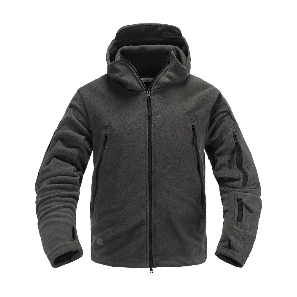 Tactical Fleece Hooded Jacket | Lightweight Thermal Coat | Hiking, Camping & Training - Hazli Collection