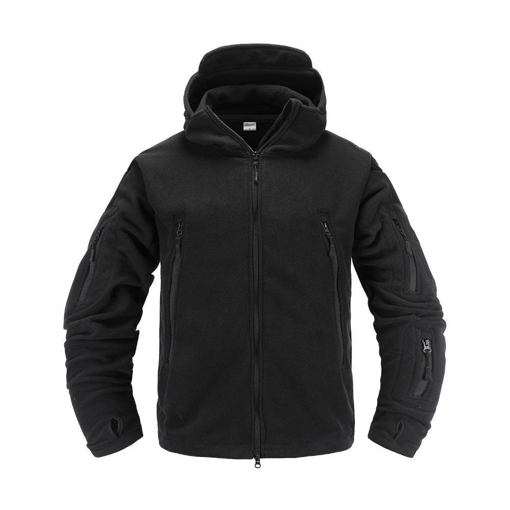 Tactical Fleece Hooded Jacket | Lightweight Thermal Coat | Hiking, Camping & Training - Hazli Collection