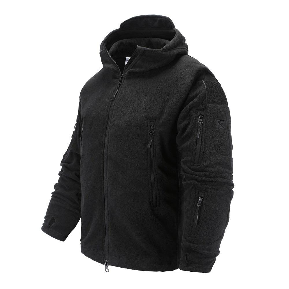 Tactical Fleece Hooded Jacket | Lightweight Thermal Coat | Hiking, Camping & Training - Hazli Collection