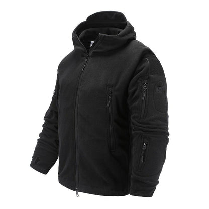 Tactical Fleece Hooded Jacket | Lightweight Thermal Coat | Hiking, Camping & Training - Hazli Collection
