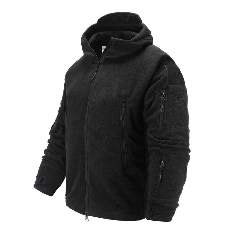 Tactical Fleece Hooded Jacket | Lightweight Thermal Coat | Hiking, Camping & Training - Hazli Collection