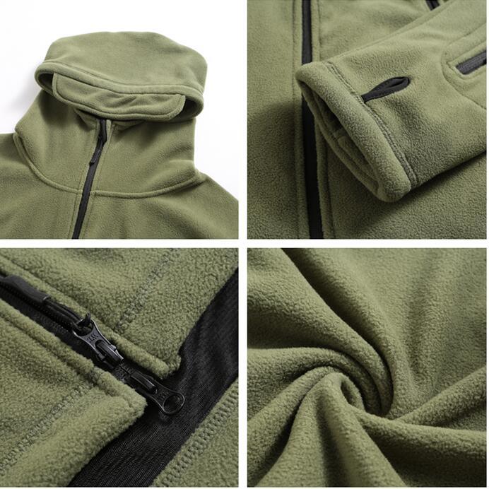 Tactical Fleece Hooded Jacket | Lightweight Thermal Coat | Hiking, Camping & Training - Hazli Collection