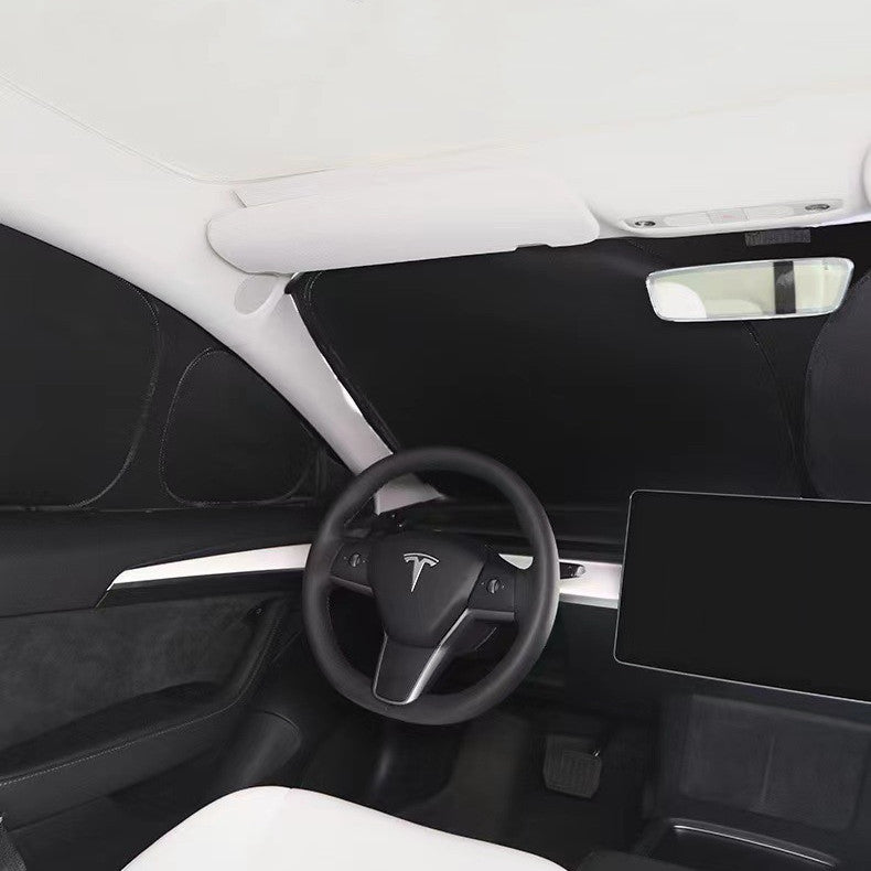 Tesla Model Y 8-Piece Window Shade Set | Full Coverage Sun & Privacy Kit | 2020-Present - Hazli Collection