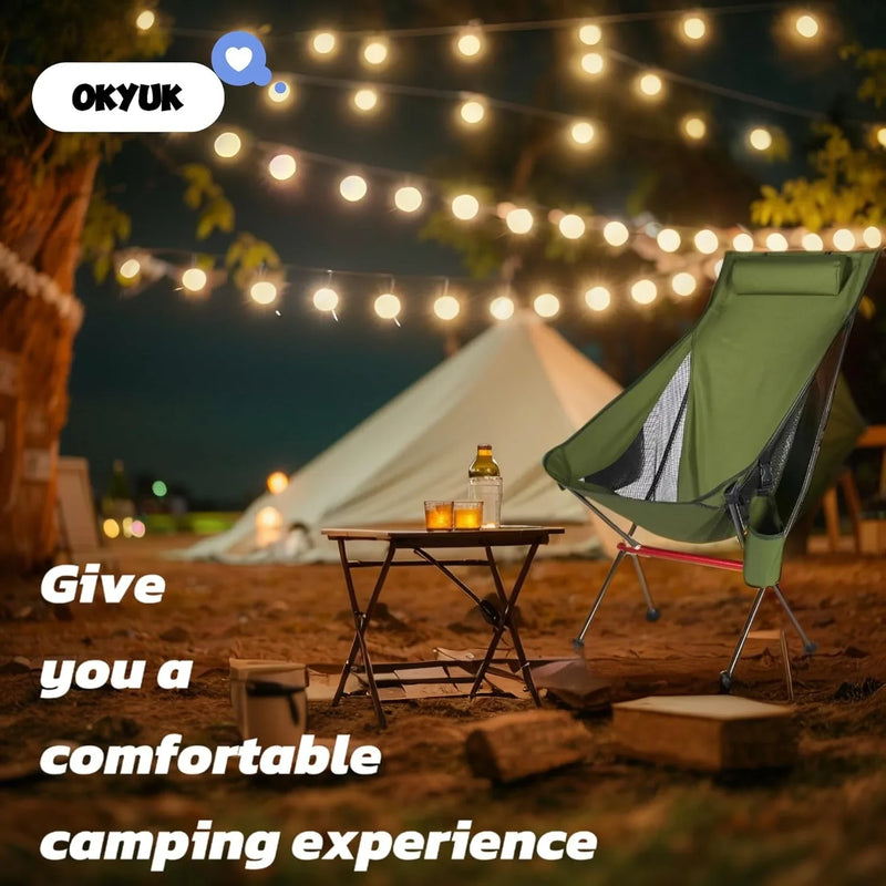 Ultralight Folding Camping Chair | 150kg Capacity, 1.3kg Portable | 7075 Aluminum - Hazli Collection