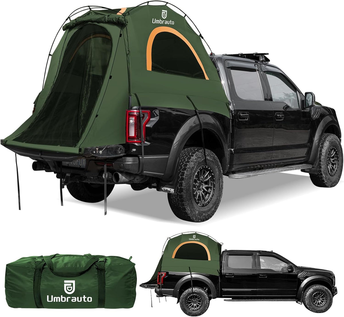 Umbrauto Truck Bed Tent for 6.4-6.7 ft Beds, Pre-Assembled Poles, PU3000 Waterproof
