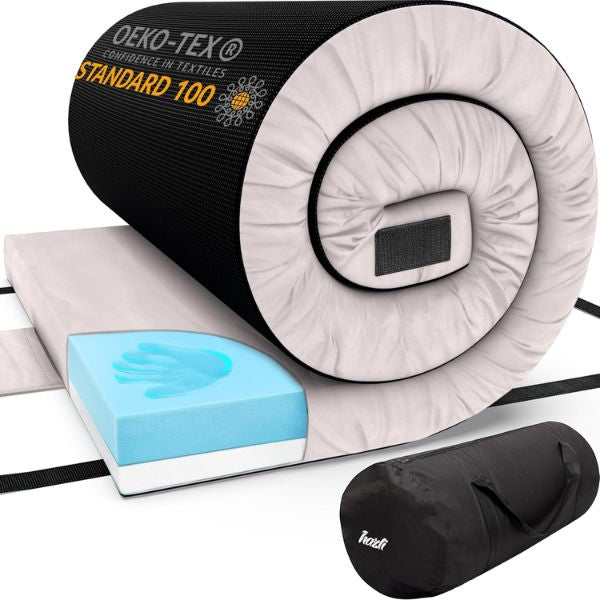 Matrix Air-Cell Memory Foam Camping Mattress - Portable Comfortable Roll Up Mattress - Hazli Collection 