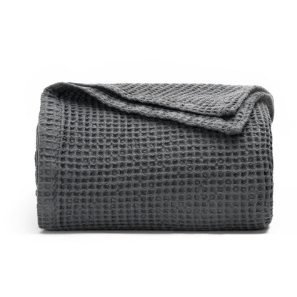 Waffle Weave Cotton Blanket | 100% Chemical-Free Cotton, All-Season | Breathable & Machine Washable - Hazli Collection