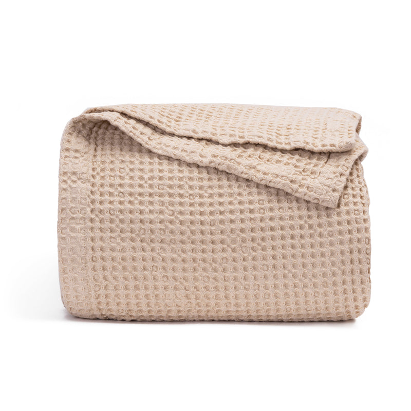 Waffle Weave Cotton Blanket | 100% Chemical-Free Cotton, All-Season | Breathable & Machine Washable - Hazli Collection