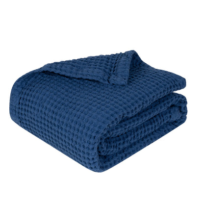 Waffle Weave Cotton Blanket | 100% Chemical-Free Cotton, All-Season | Breathable & Machine Washable - Hazli Collection