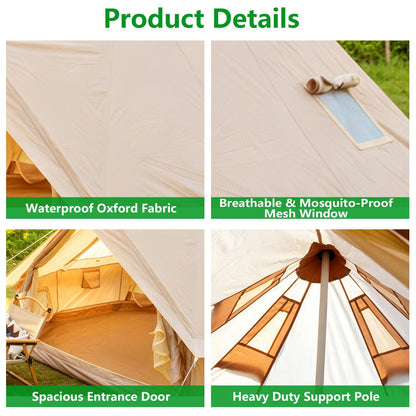 4-Season Oxford Bell Tent with Stove Jack, 9.8 ft or 13.1 ft