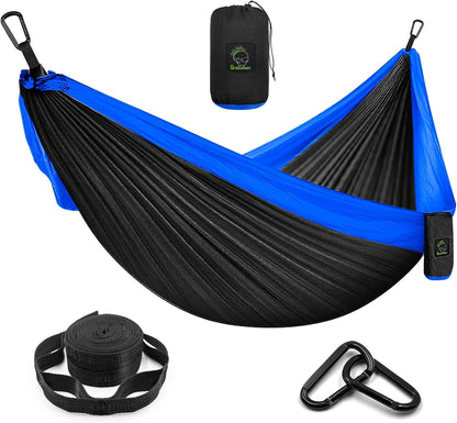 Camping Hammock Double & Single Portable Hammock with Tree Straps, Lightweight Nylon Parachute Hammocks Camping Accessories Gear for Indoor Outdoor Backpacking, Travel, Hiking, Beach