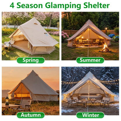 4-Season Oxford Bell Tent with Stove Jack, 9.8 ft or 13.1 ft