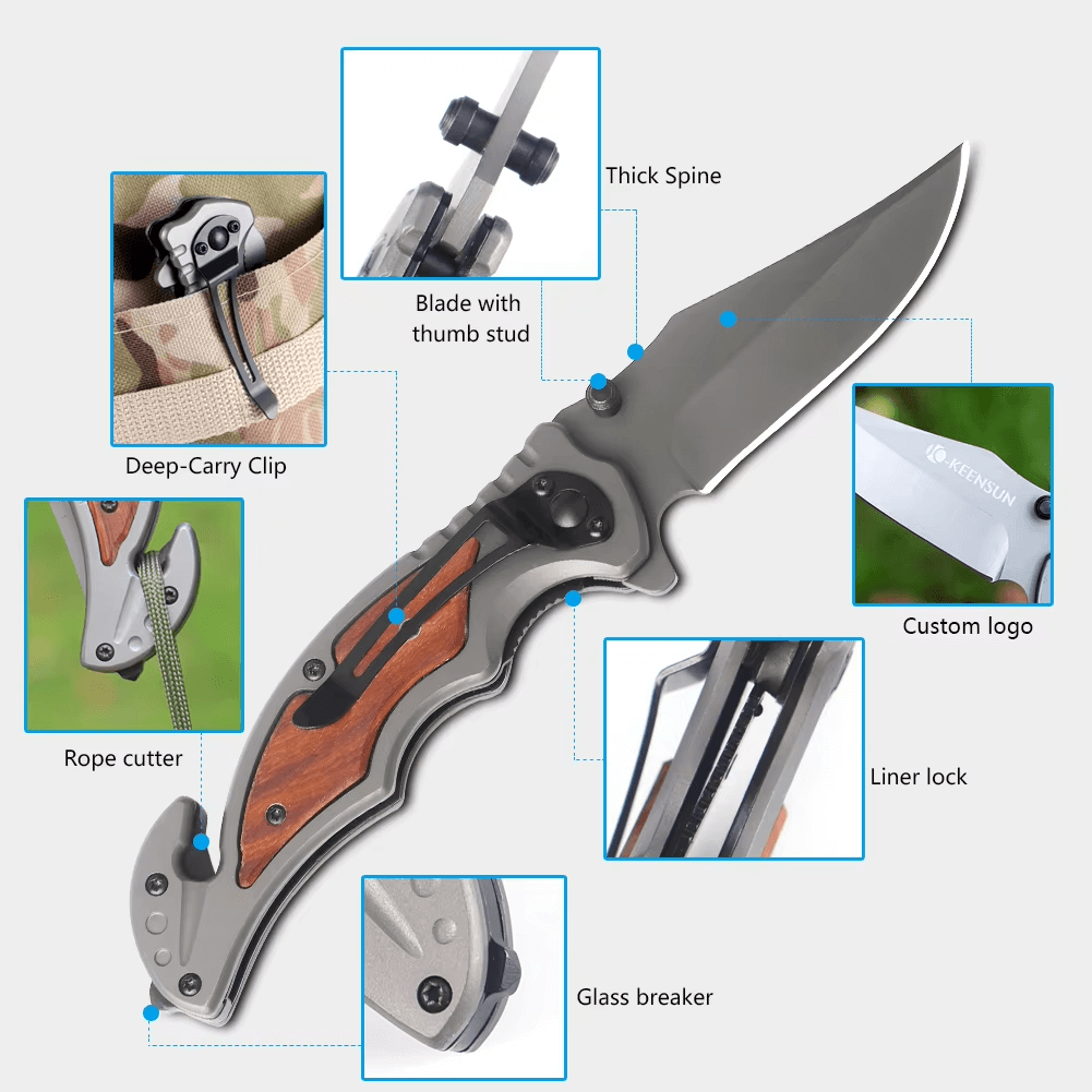 Mini Tactical Folding pocket Knife | Survival Hunting & Camping Knife - Hazli Collection 