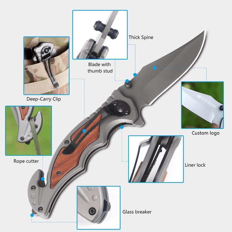Mini Tactical Folding pocket Knife | Survival Hunting & Camping Knife - Hazli Collection 