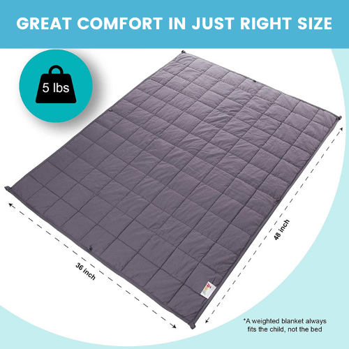 Super Soft 5 Lbs Weighted Blanket for Kids with Removable Cover - 36" x 48" Children Heavy Blanket for Girls and Boys Between 40-60 lbs - Kids Weighted Blankets - Hazli Collection 