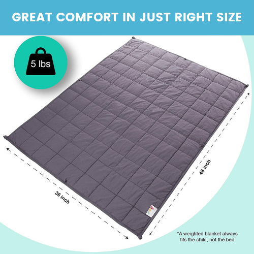 Super Soft 5 Lbs Weighted Blanket for Kids with Removable Cover - 36" x 48" Children Heavy Blanket for Girls - Kids Weighted Blankets - Hazli Collection 
