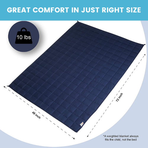 Supersoft 10 lbs Weighted Blanket for Kids and Teens - 48" x 72" Twin Size Sensory Weighted Blanket for a Child Between 90-110 lbs - Children Heavy Blanket - Kids Blankets - Hazli Collection 