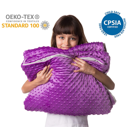 Super Soft 7 Lbs Weighted Blanket for Kids with Removable Cover - 41" x 60" Children Heavy Blanket for Girls Between 60-80 lbs - Kids Weighted Blankets - Hazli Collection 