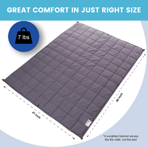 7 Lbs Weighted Blanket for Kids with Removable Cover - 41" x 60" - Hazli Collection 