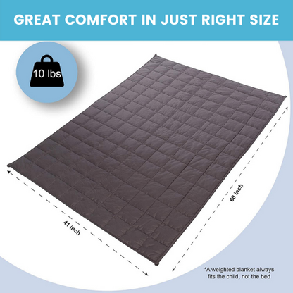 Super Soft 10 lbs Weighted Blanket for Kids & Removable Cover - 41 x 60 inch Weighted Blankets with Glass Beads Single Size - Kids Heavy Blanket for Girls and Boys - Sky Blue - Hazli Collection 